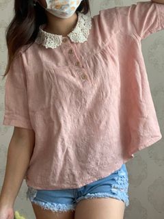Pink babydoll blouse