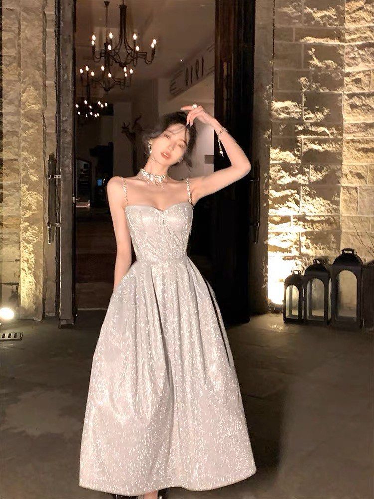 PO white Sparkly Evening Gown party prom birthday Women s