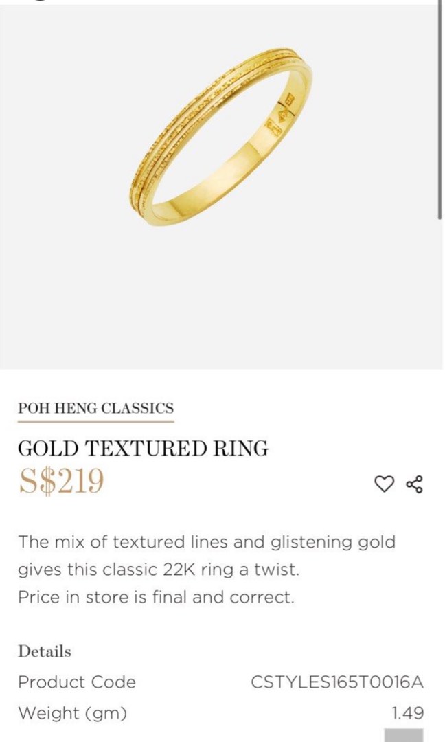 Gold ring discount weight and price