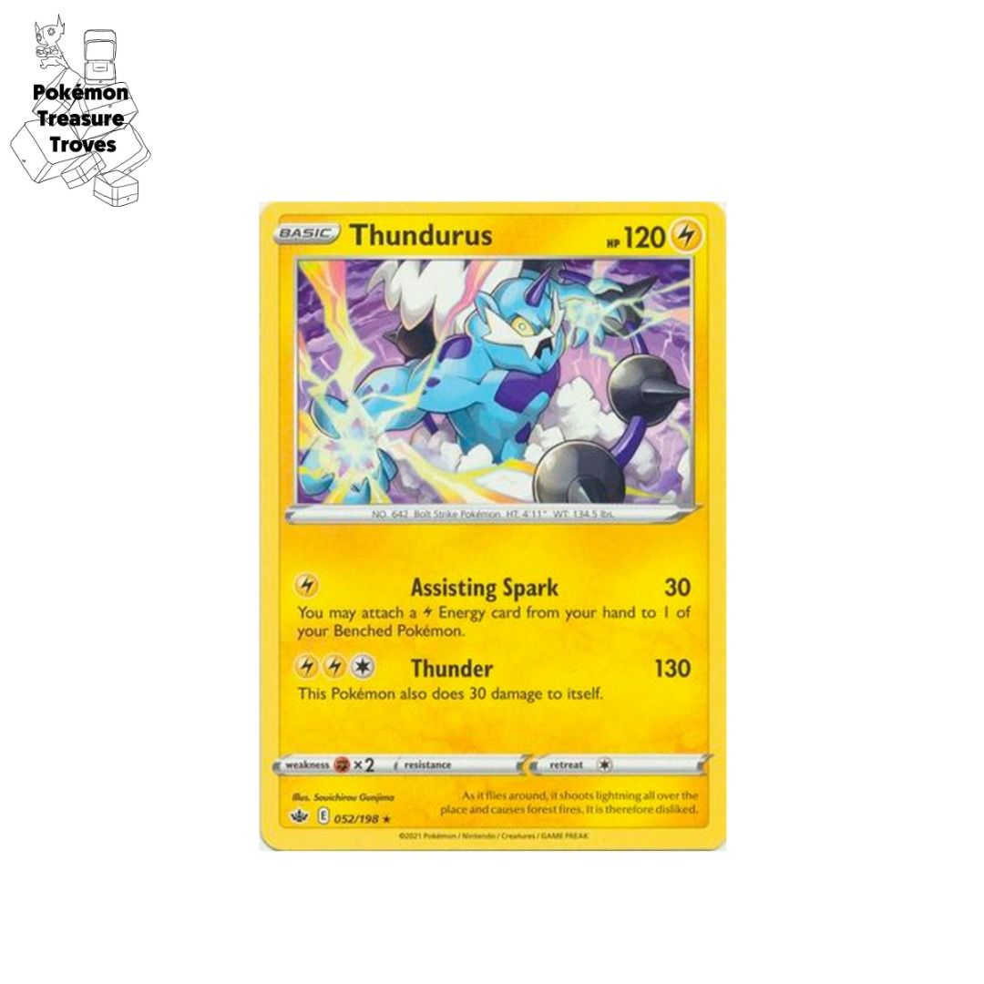 Pokemon Chilling Reign Thundurus Non-Holo Card, Hobbies & Toys, Toys &  Games on Carousell