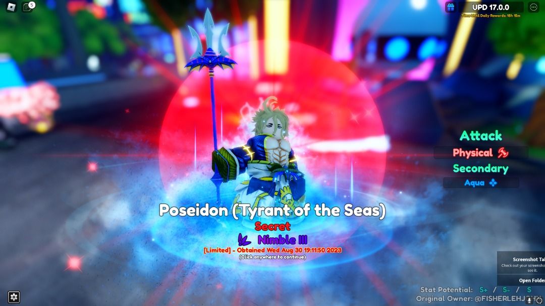 BEST DEAL] Poseidon Evo for anime adventures Roblox