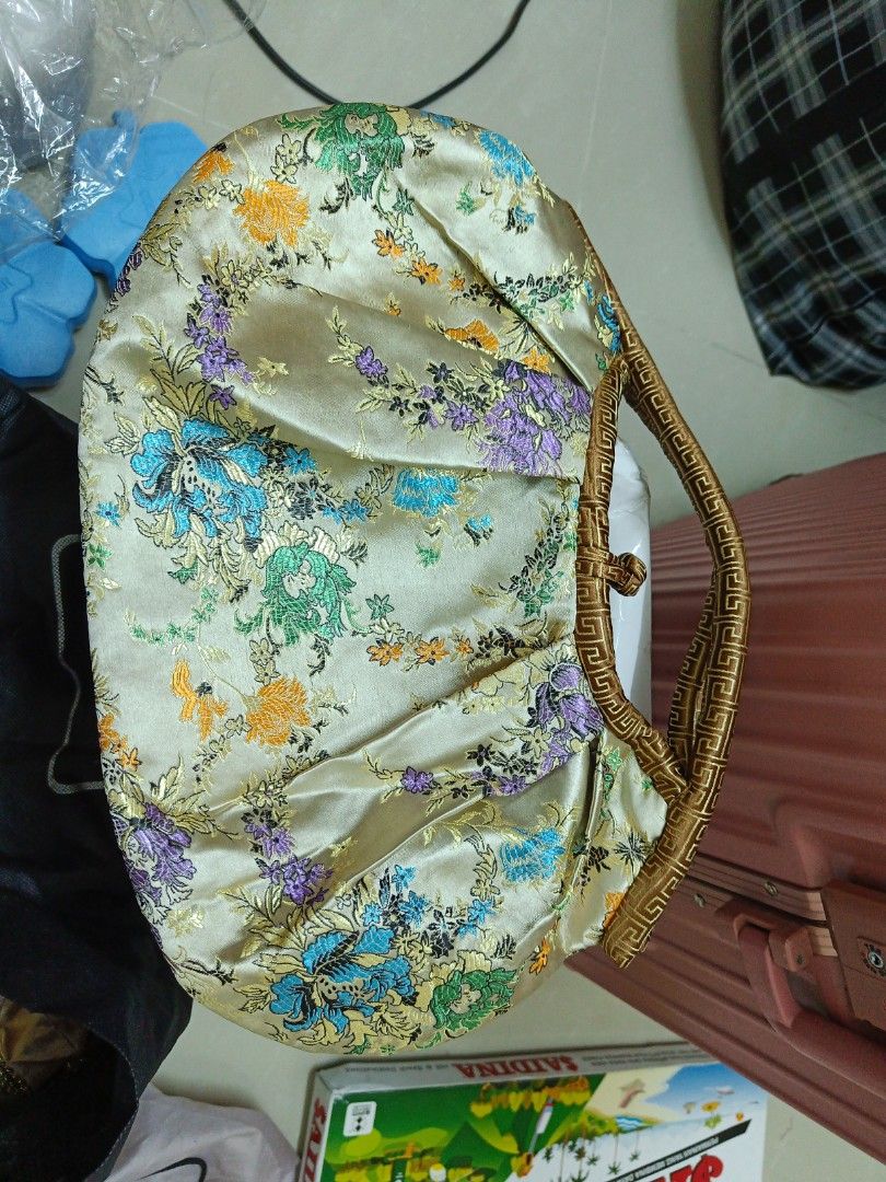 pouch bag chinese flower theme