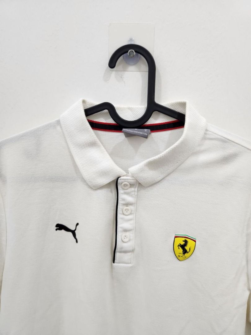 Puma Men Sf Ferrari Race Polo White Authentic Men s Fashion Tops Sets Tshirts Polo Shirts on Carousell