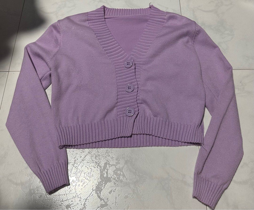 Purple Cardigan Women s Fashion Tops Other Tops on Carousell