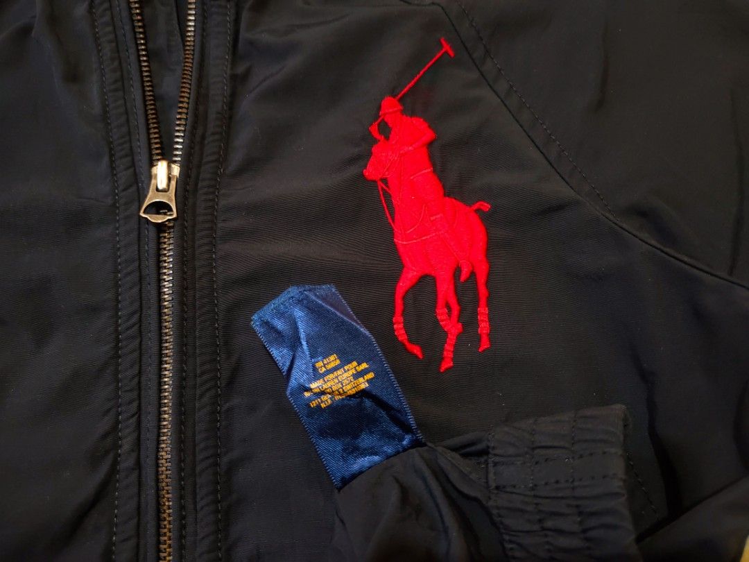 Black polo jacket hotsell with red horse