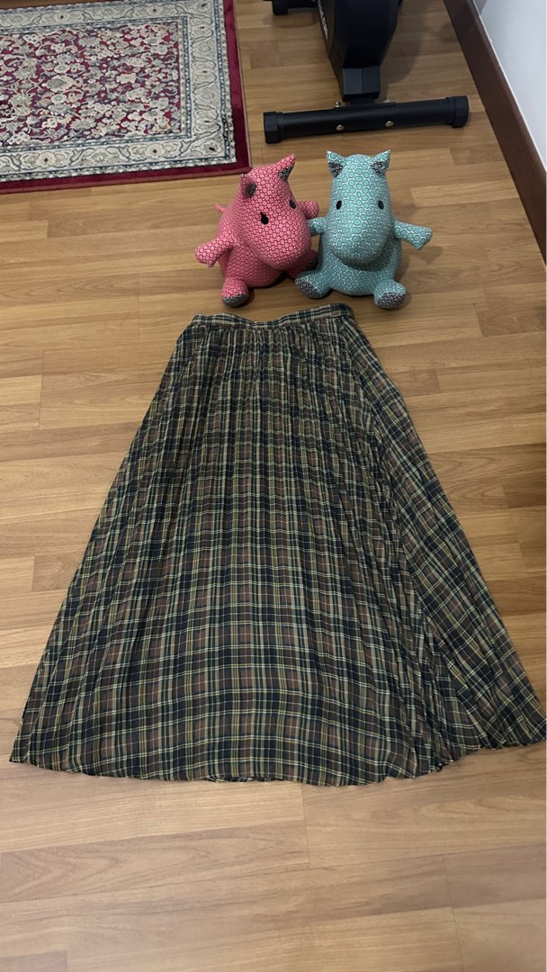 Chiffon pleated new arrivals plaid skirt