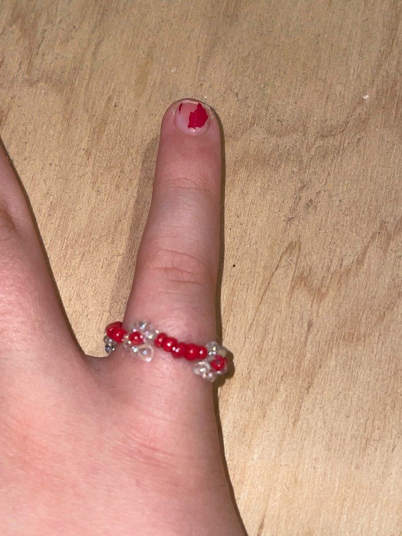 Red and white cheap ring
