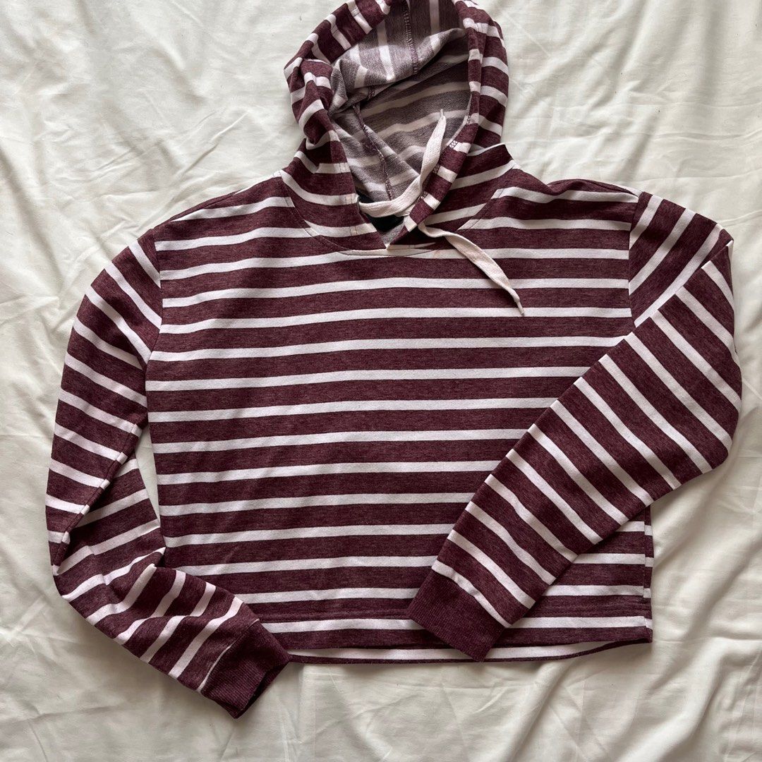Red White Stripes Hoodie