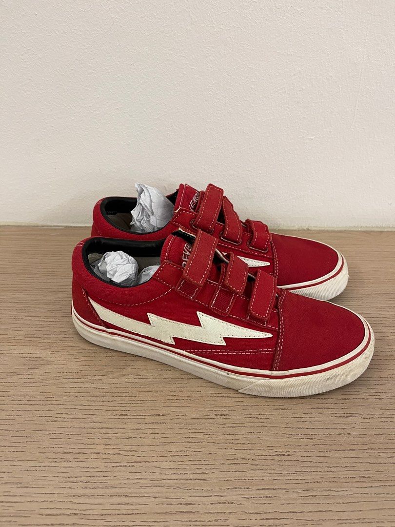 Vans velcro red discount