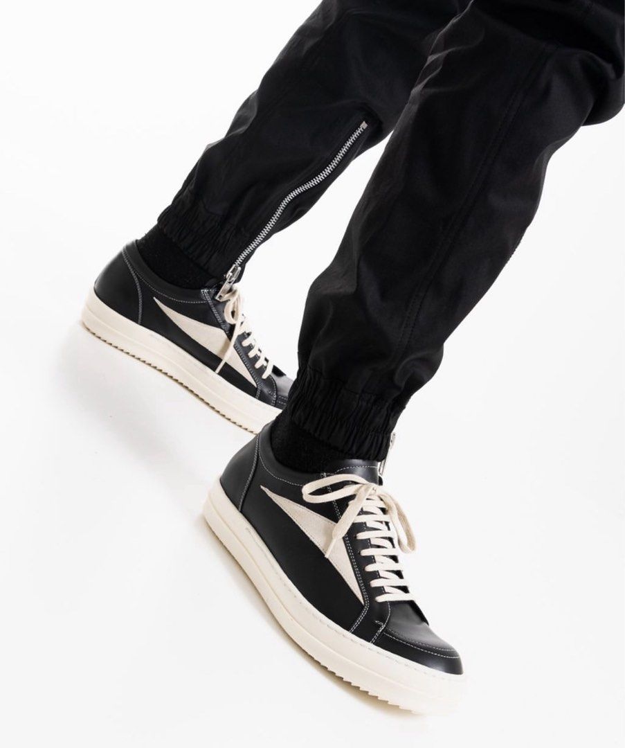 Rick Owens Leather Black Milk Vintage Sneaks, 男裝, 鞋, 波鞋