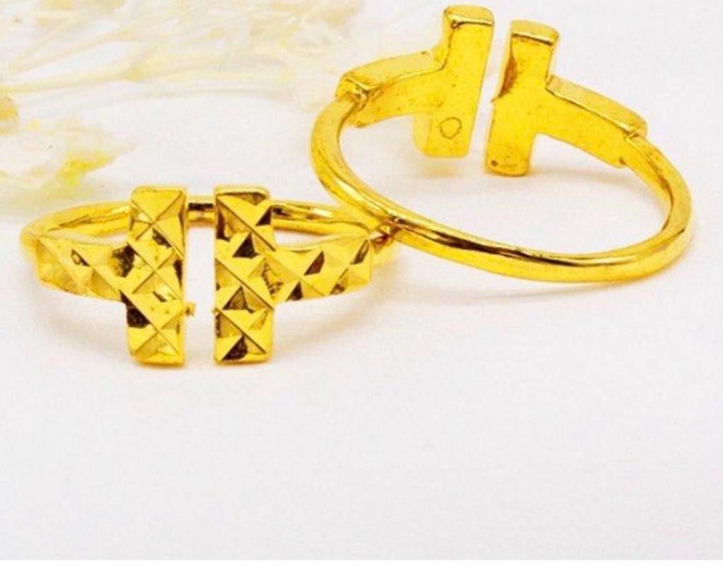 Ring 24k gold plated Cincin Adjustable Gold Standard size only Mix Gold Size 13 14 15 16 17 18