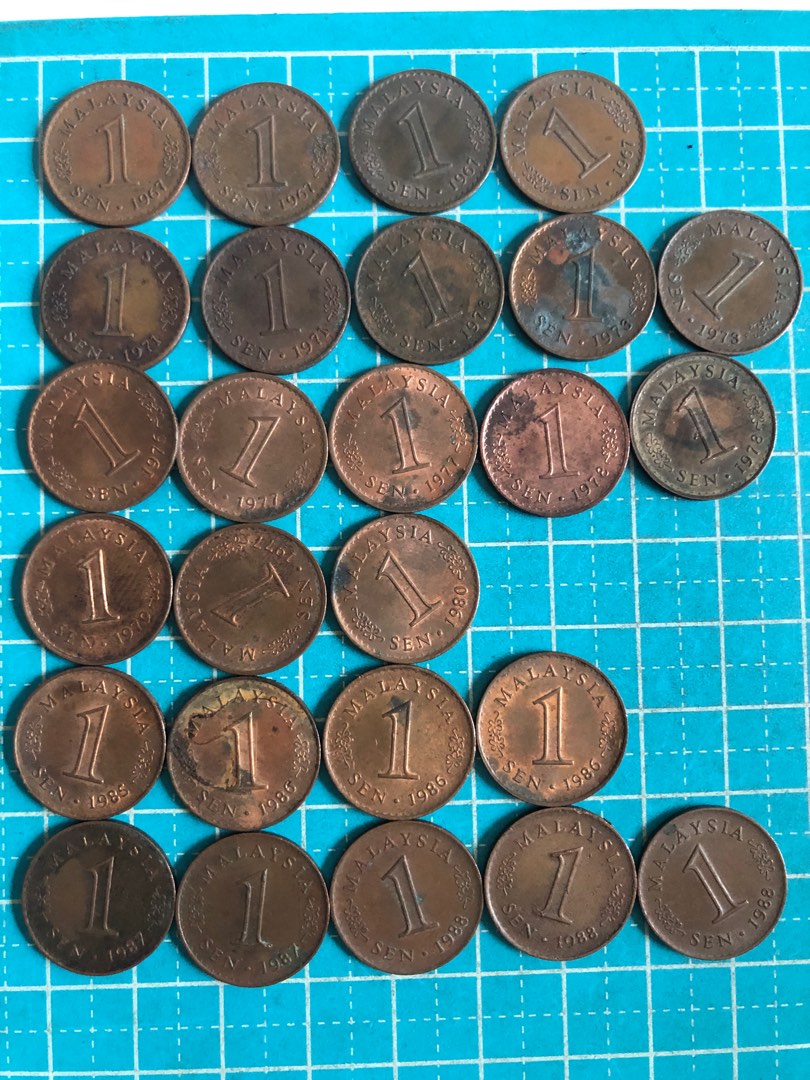 Sale/Fixed Price Malaysia 1 cent 1967,71,73,76,77,78,79,80,85,86,87,88