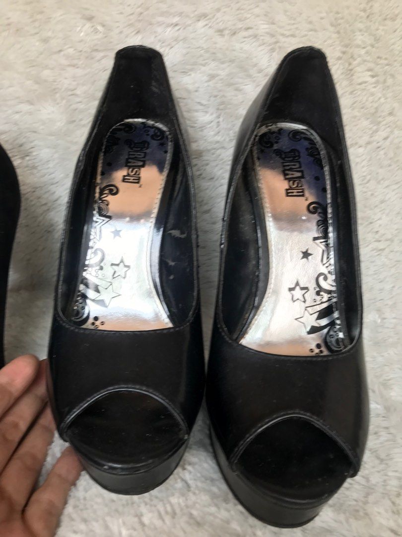 Sepatu peeptoe heels 13cm hitam black brash payless size 8,5 40 free  ongkir jabodetabek