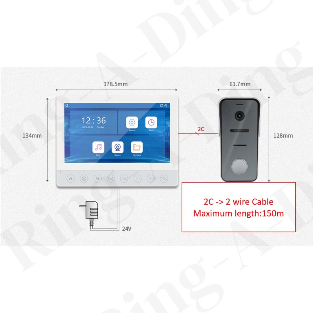 [SG HDB COMPATIBLE] 7 inch Video Doorbell Camera, Furniture & Home