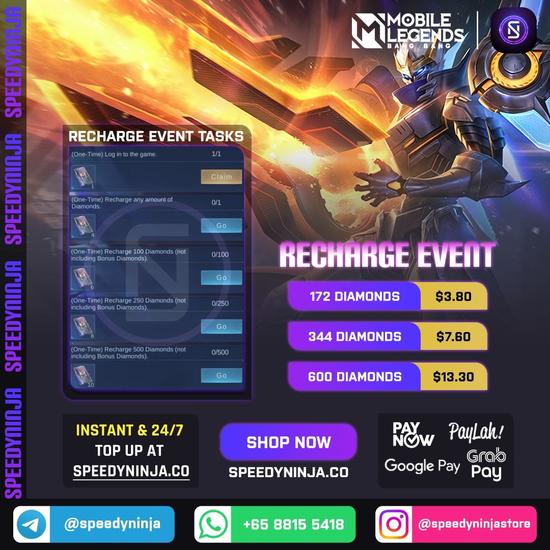 Shining Star Recharge Event Now Available! 🔥 | Mobile Legends Diamonds Top  Up | Recharge Mobile Legend | Buy MLBB Diamonds, Video Gaming, Gaming  Accessories, In-Game Products on Carousell