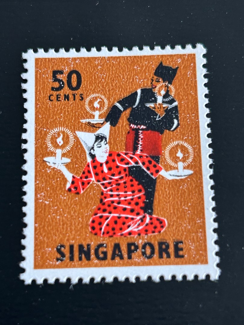 Singapore stamp 1968 50cts dancer perf 13 chalky paper mnh, Hobbies