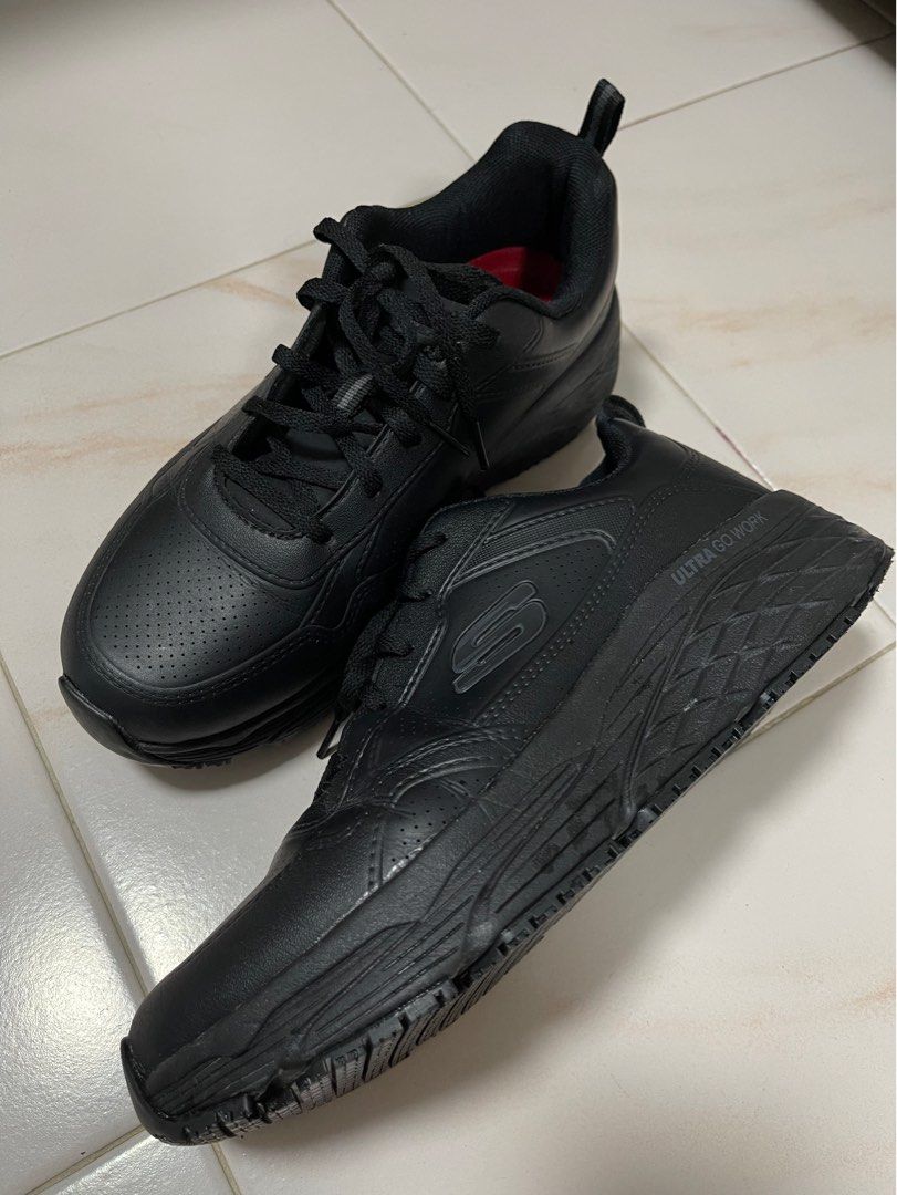 Skechers memory foam slip resistance working shoes Men s Fashion