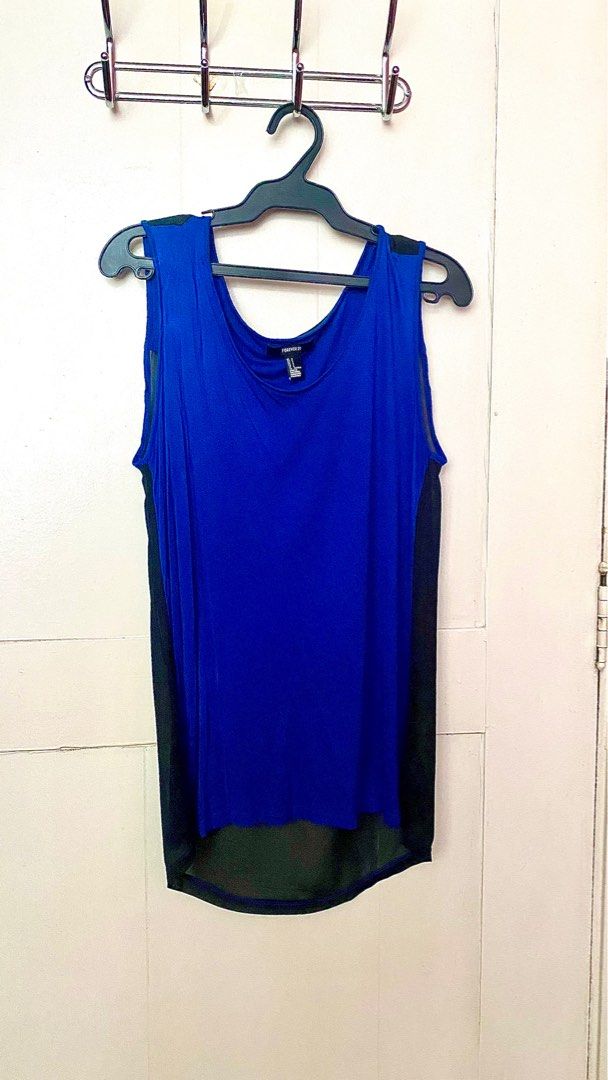 Sleeveless Royal Blue Forever 21 top with sheer back