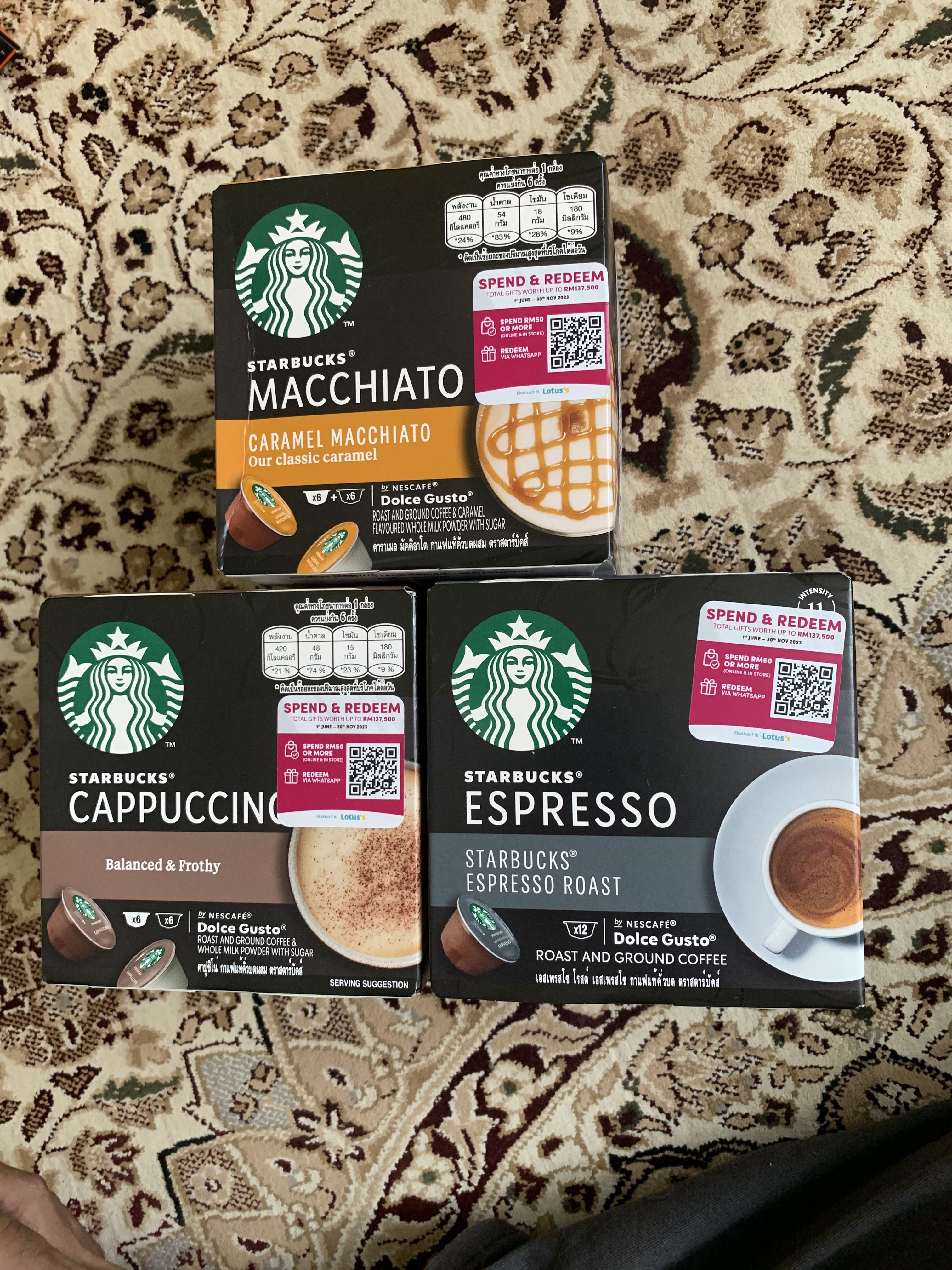 Starbucks Dolce Gusto Box Capsules Combo for 3 Boxes, Food & Drinks,  Beverages on Carousell