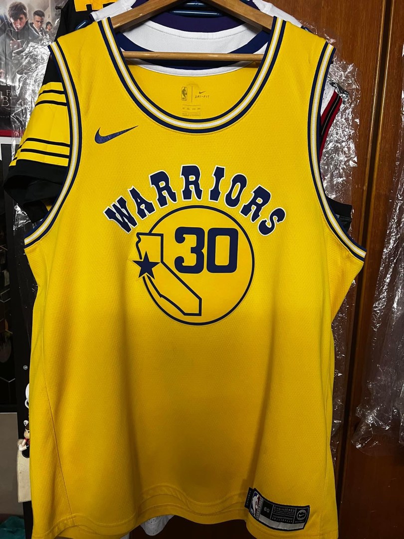 Nike Classic Edition Swingman Connected Jersey NBA Golden State Warriors Stephen Curry Yellow AJ3878-728 US XL
