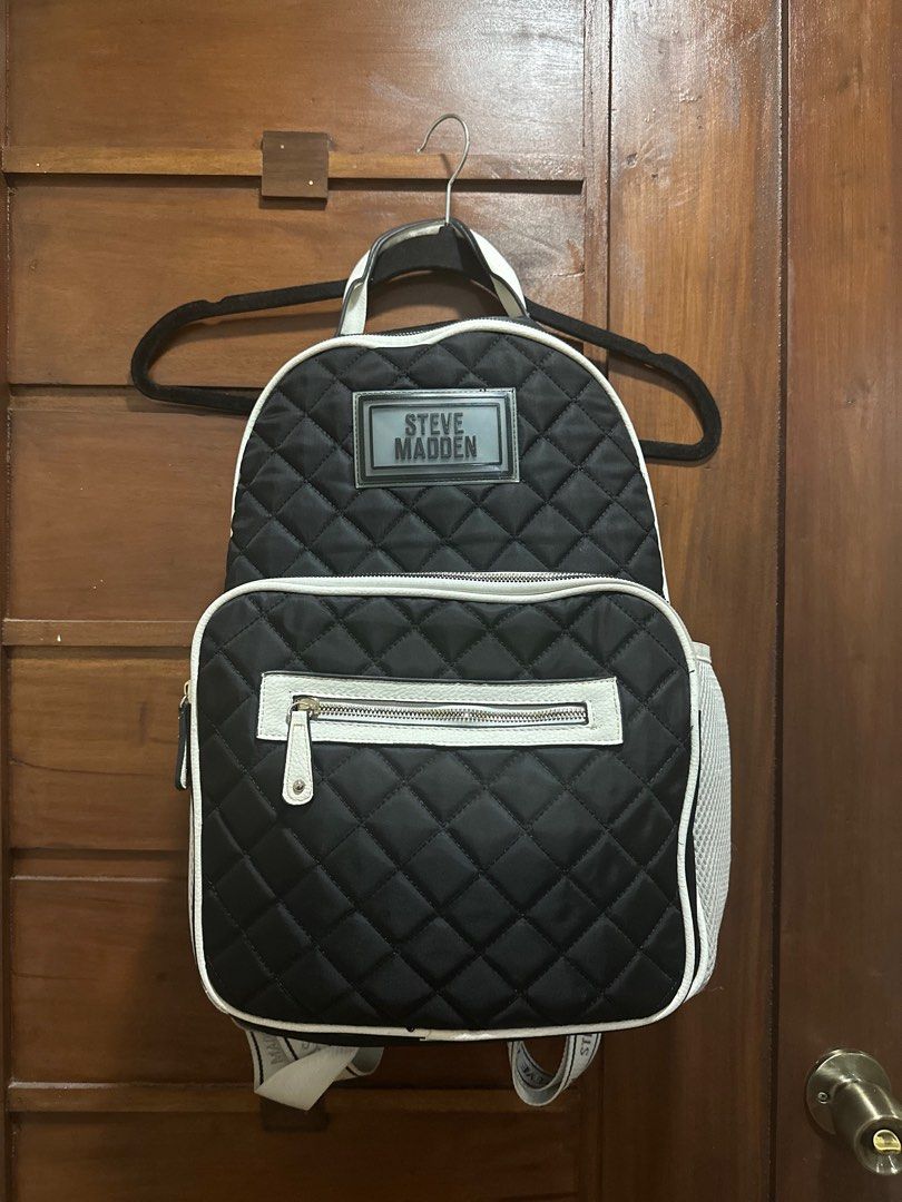 Steve Madden Black And White Large Backpack. NICE Steve Madden Black & White PU Leather Mini Backpack  main image 2