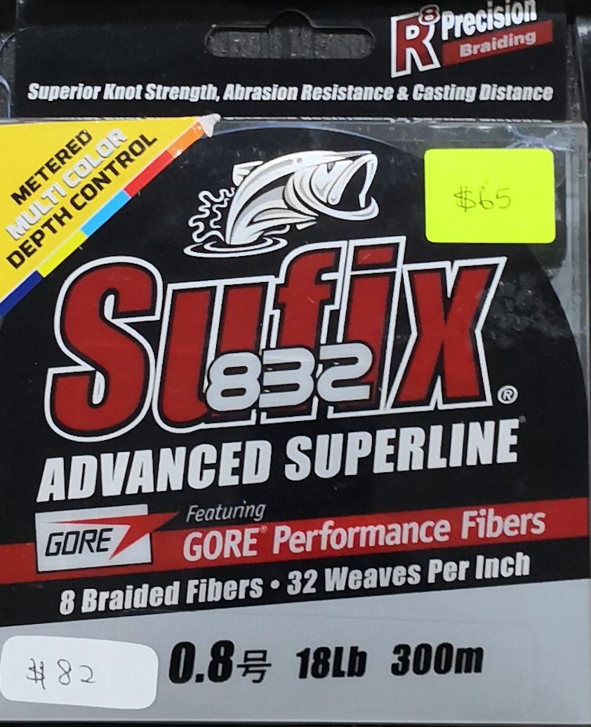 Sufix 832 / Advance Superline / #0.8 / 300 m / 18lb / 8 Braided / 32 Weaves  per inch, Sports Equipment, Fishing on Carousell