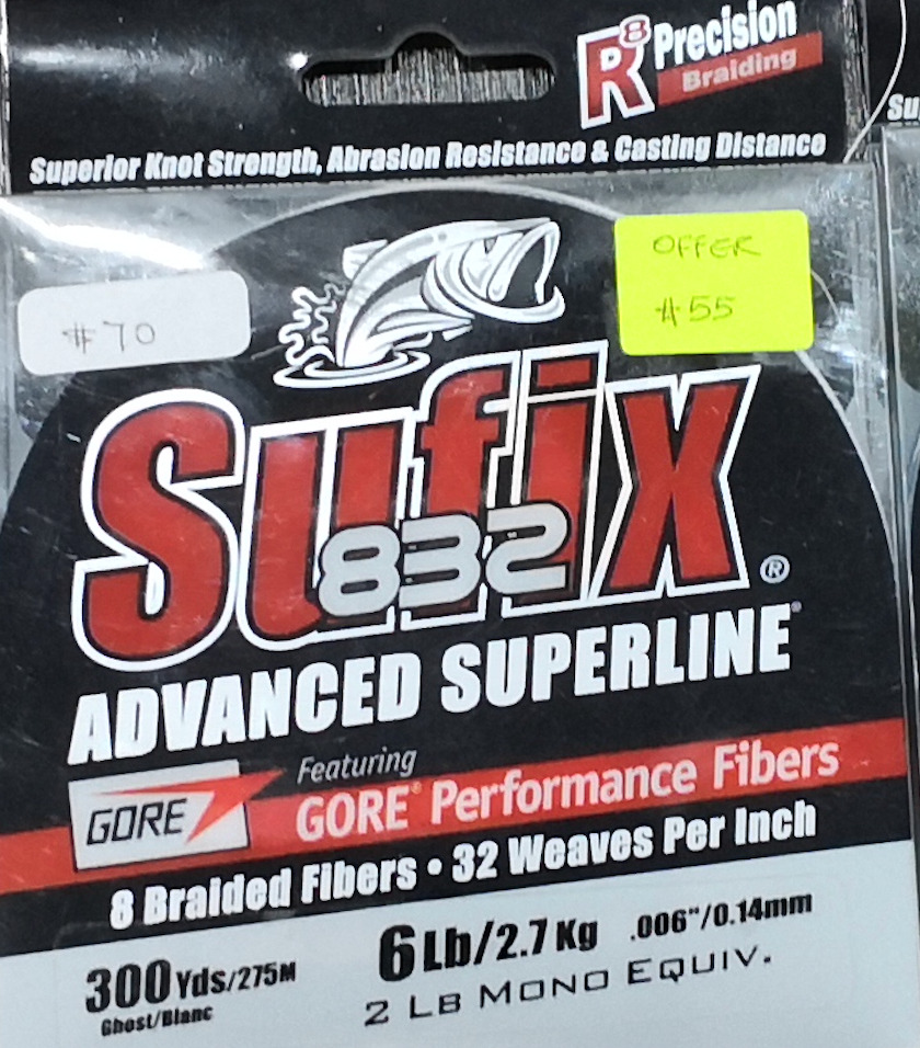 Sufix 832 Advanced Superline Braided 40 lb. Ghost - 300 Yds