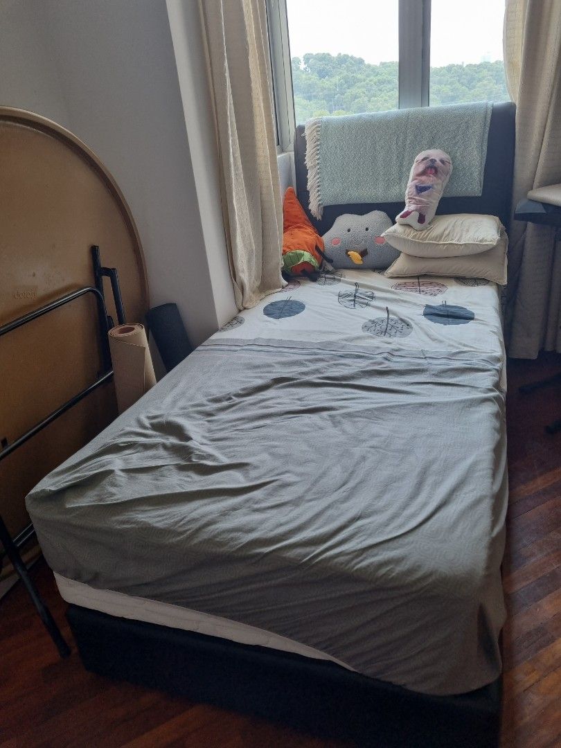 Super single bed and mattress set, Furniture & Home Living, Furniture