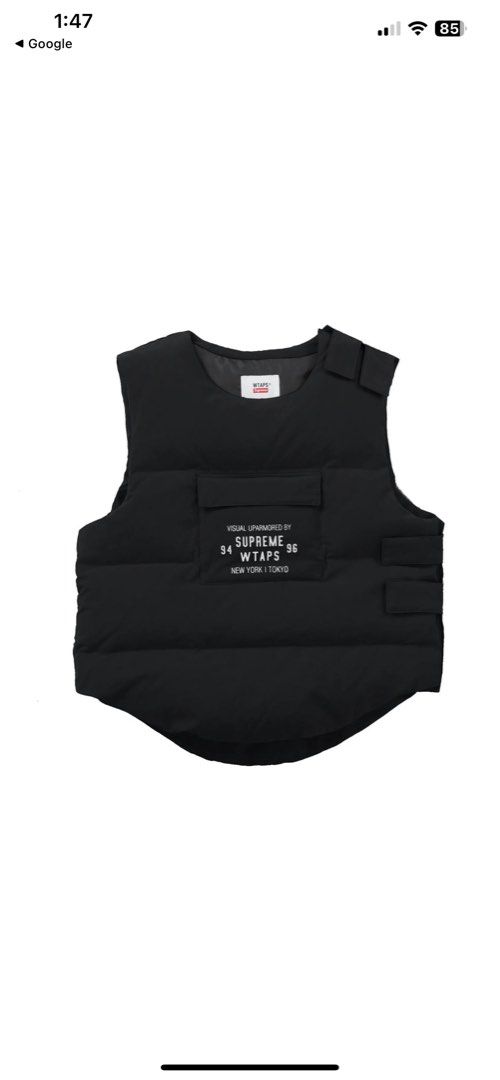Supreme Wtaps tactical down vest size M black, 名牌, 服裝- Carousell