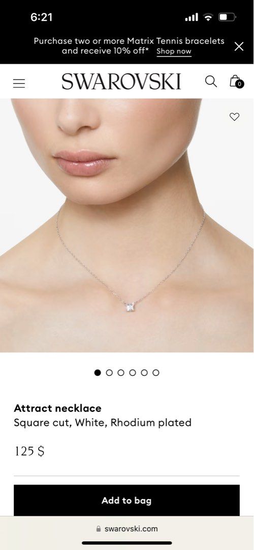 Attract round shop necklace swarovski