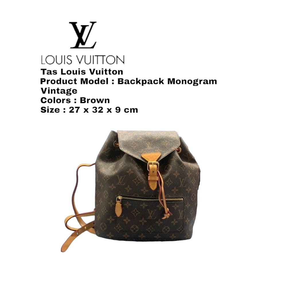 Detail Produk Tas wanita / Ransel Louis Vuitton​ - mono brown