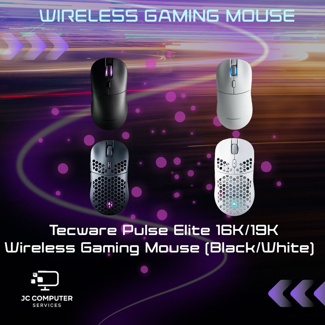 Tecware Pulse Elite 16K 19K DPI Hotswap Wireless Gaming Mouse Black ...