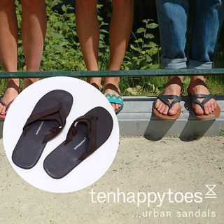 TENHAPPYTOES - Urban Leather Sandal / Flip Flop - Coffee Brown