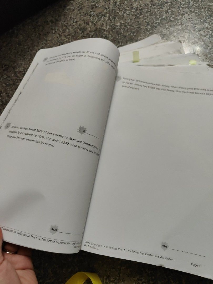 Thinking math Onsponge (for reference) (Category: Assessment Books) located in Singapore. Submitted by dazebox (Listing ID 1257649513, Image 2). Description: Good for reference. Almost full set P6. Done in 2017, concepts still valid. See collect only at beauty world mr (before 6pm) or Bishan mrt (after 6pm).