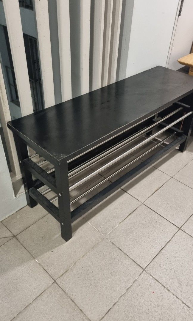 TJUSIG bench + shoe rack, Furniture & Home Living, Furniture, Shelves