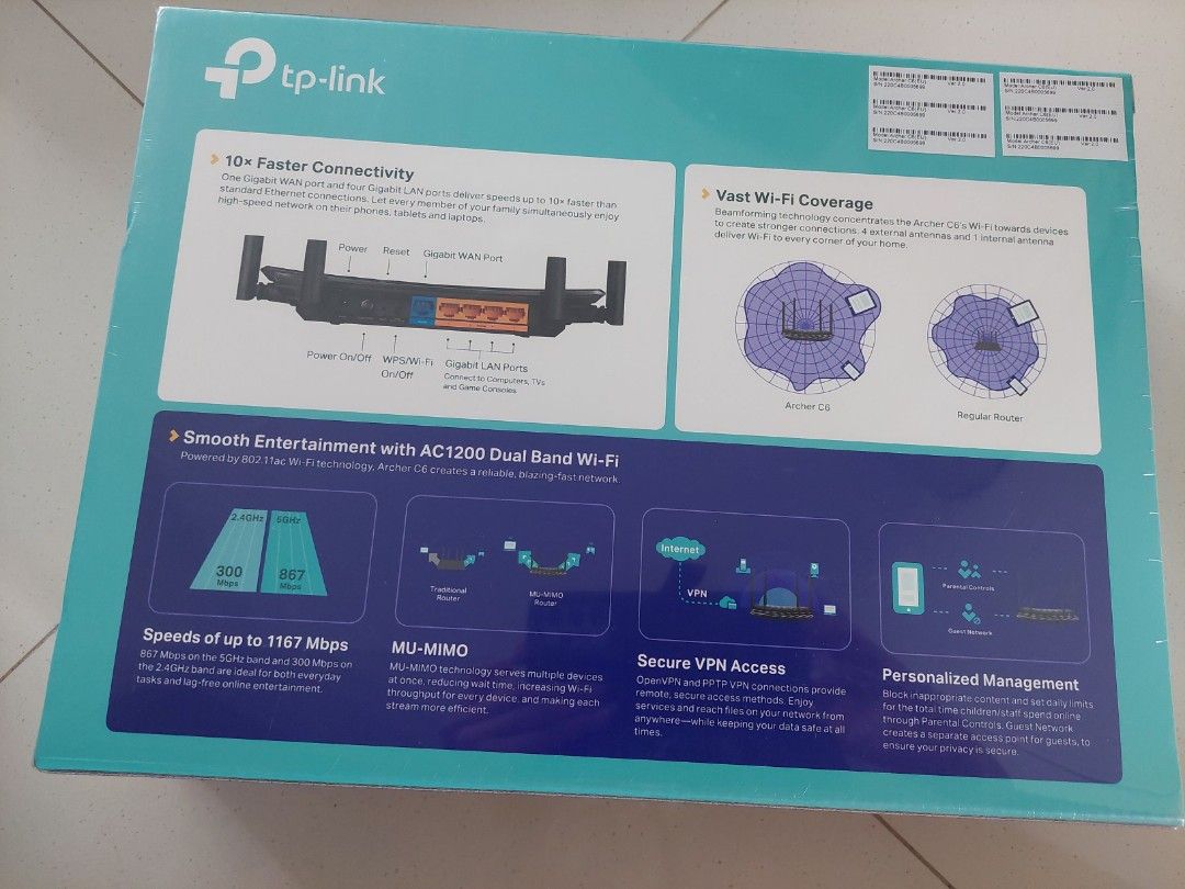 Ac1200 Wireless Router TP-Link Wifi Router AC1200, Computers & Tech, Parts & Accessories ...