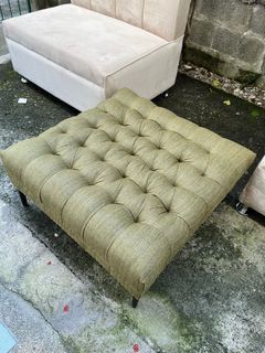 Tufted Ottoman Green New 30x30 inches