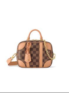 LOUIS VUITTON, MONOGRAM VALISETTE MINI LUGGAGE PM IN COATED CANVAS AND  VACHETTA LEATHER WITH GOLDEN BRASS HARDWARE, Handbags & Accessories, 2020