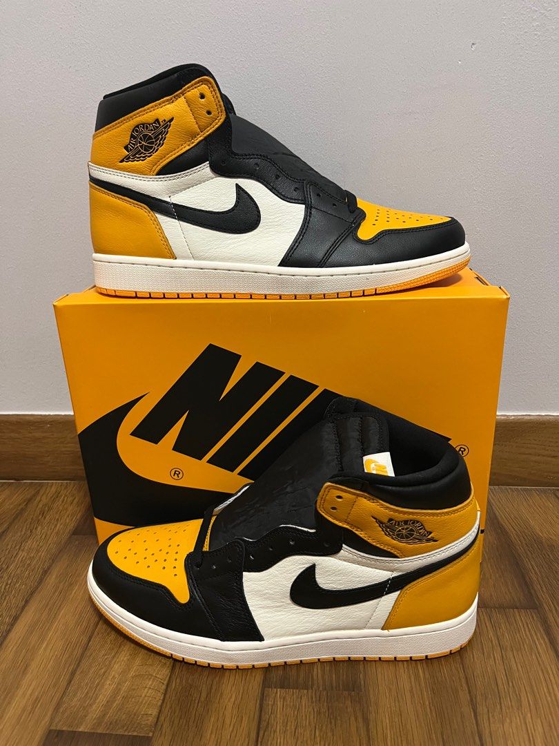 US 12 Air Jordan 1 High Yellow Toe Men s Fashion Footwear