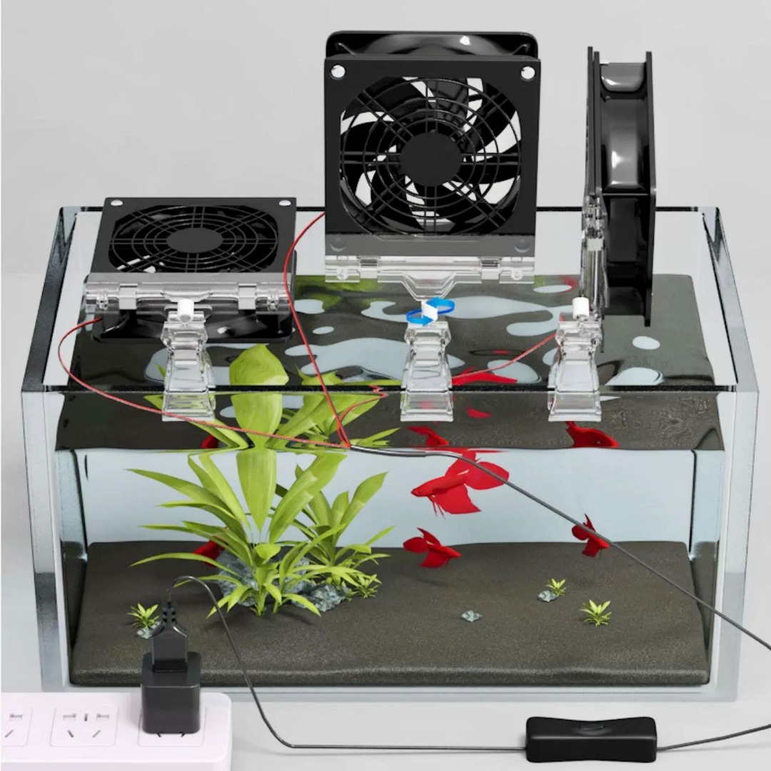USB Aquarium Fan, Adjustable Angle, 1/2 Fans, USB Powered Basic ...