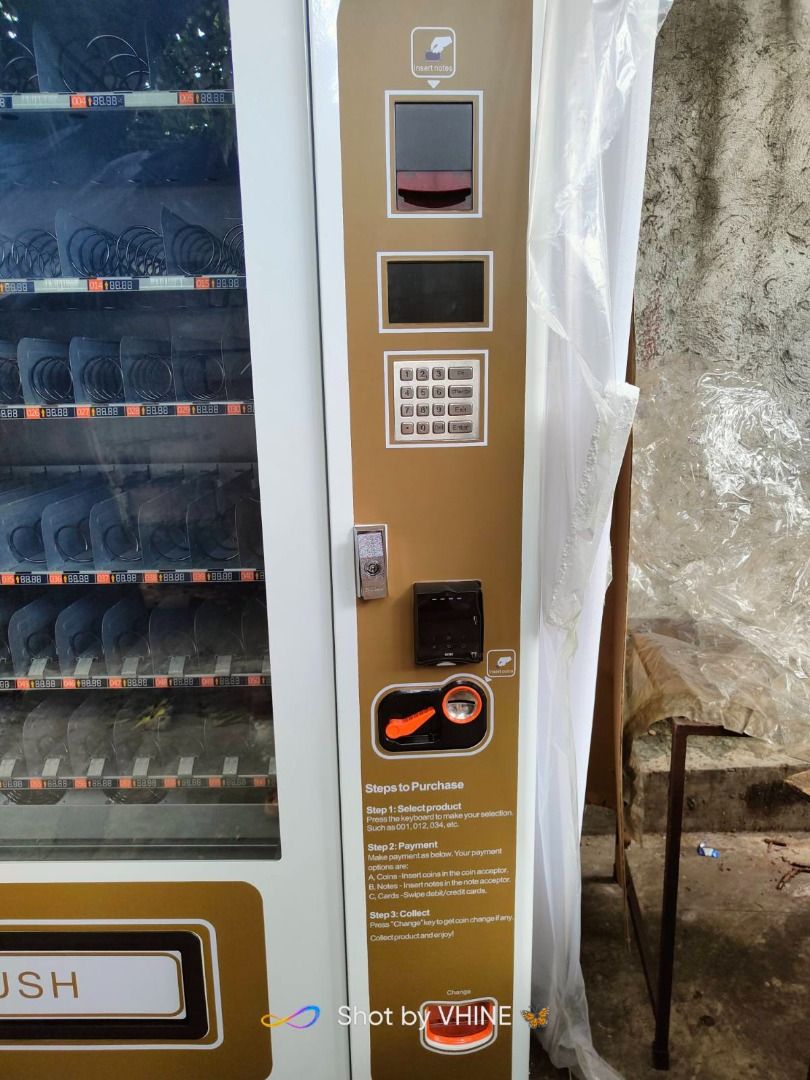 Vending Machine Snack and Cold Drinks Combo Set (Category: Industrial Equipment) located in Pasig City. Submitted by 09942015781 (Listing ID 1257568516, Image 2). Description: 🌏 We Can Deliver Nationwide 👉 AP Cargo, LBC, Lalamove & etc. 📣 Self-service Automatic Snack and Drinks Vending Machine Price: 315,000 Specification: 1) Color: White 2) Dimension:1920x1220x855mm Weight:350KGS 3) With refrigerating unit 4) Capacity:300-500 piece,6 spiral l
