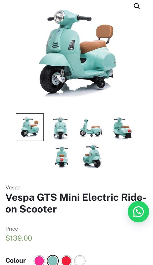Electric vespa kids clearance