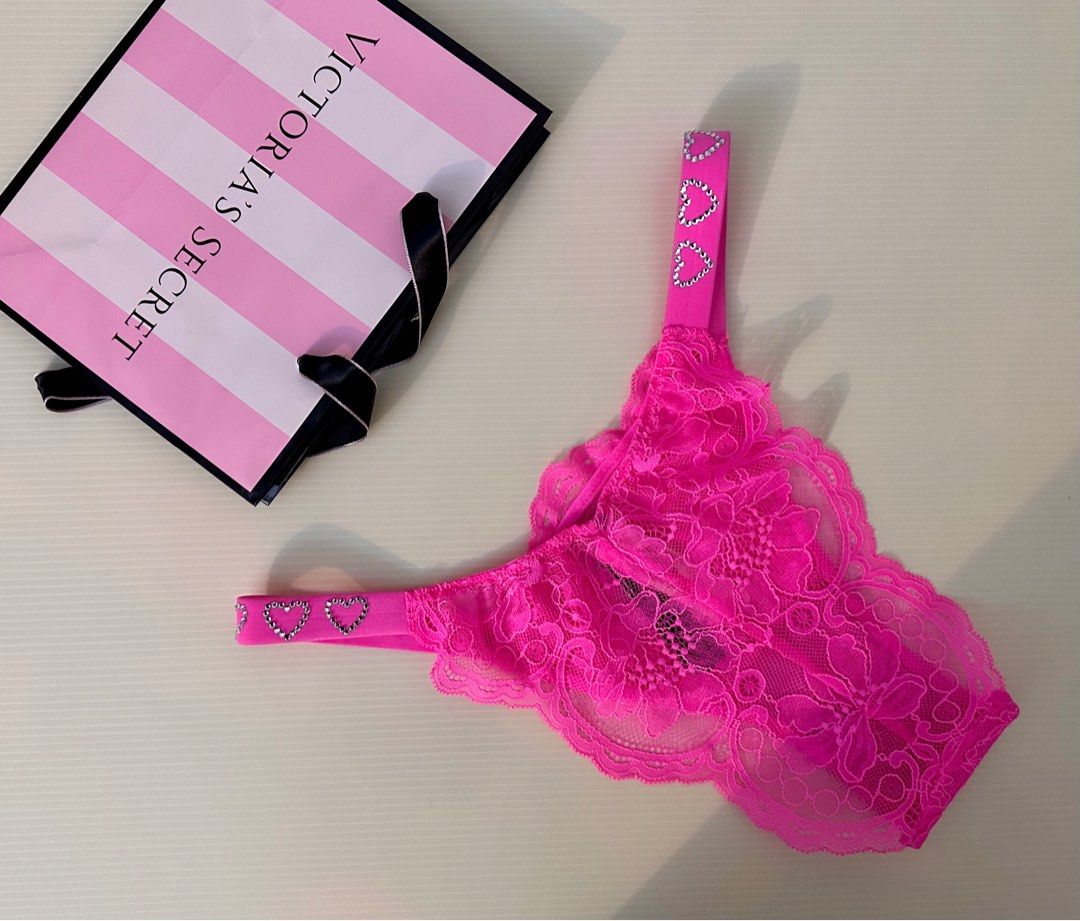 Victoria's Secret Bright Pink Hearts Brazilian Panty, Women's Fashion, New  Undergarments & Loungewear on Carousell