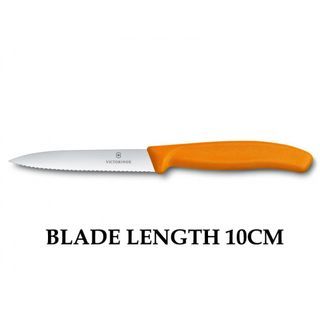Victorinox Swiss Classic 10cm Wavy Edge Paring Knife Orange 6.7736.L9