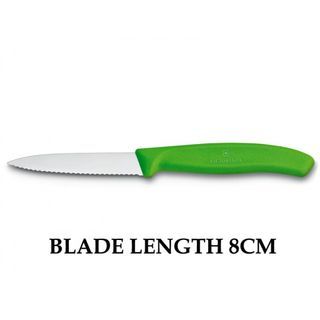 Victorinox Swiss Classic 8cm Wavy Edge Paring Knife Green 6.7636.L114