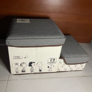 Vintage Peanuts Snoopy Charlie Brown Linus Sally Franklin Friends Dog Steps Foldable 2Tiers Box Organizer. Material: MDF Cotton Polyester Non Woven Polypropylene Core 20” X 12” 11” inches  - P2,800.00