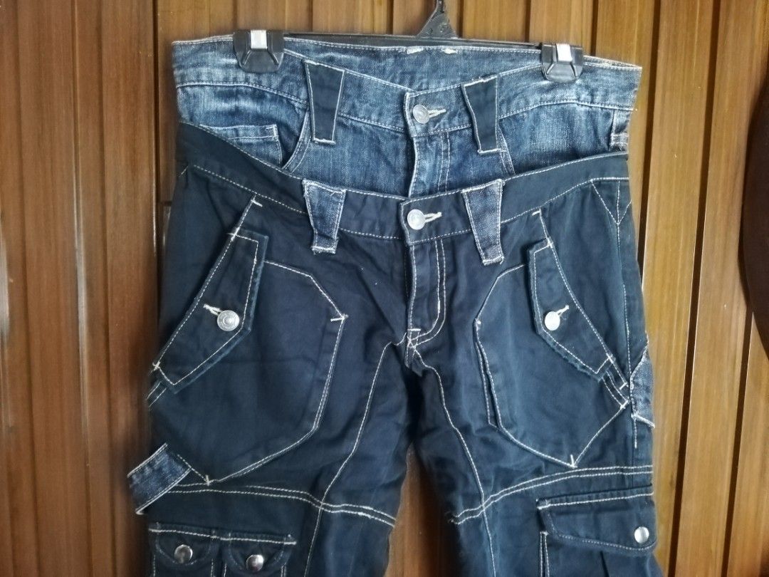 Vintage PPFM double waist bondage jeans, Men's Fashion, Bottoms, Jeans on  Carousell