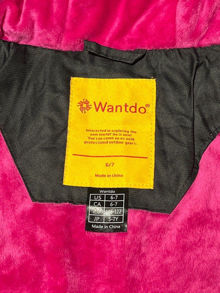 Wantdo 6 7Y ski winter jacket black pink Babies Kids Babies