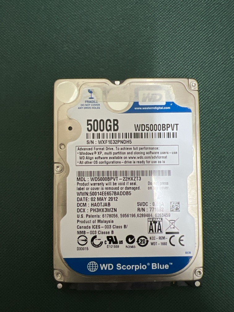 WD Blue 500GB 2.5", Computers & Tech, Parts & Accessories, Hard Disks ...