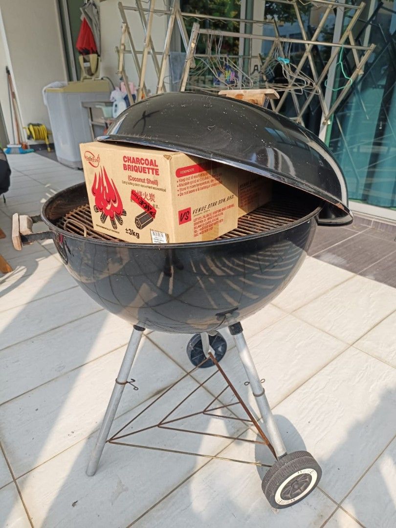 Wheel BBQ Pit Grill With Enamel Coating Used Furniture Home